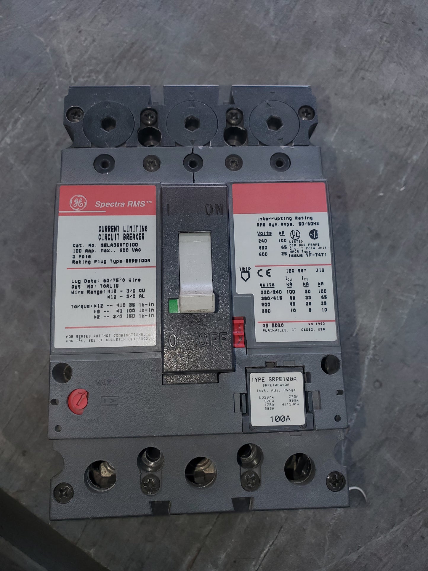 General Electric SELA36AT0100 Circuit Breaker