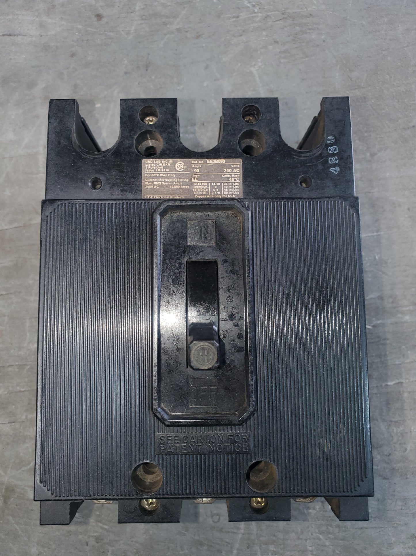 Siemens EE3B090 3 Pole Circuit Breaker