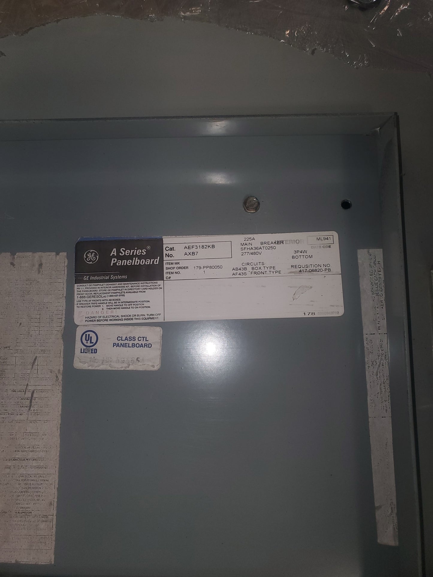 200 AMP 480/277 3 PHASE OUTDOOR MAIN BREAKER PANEL