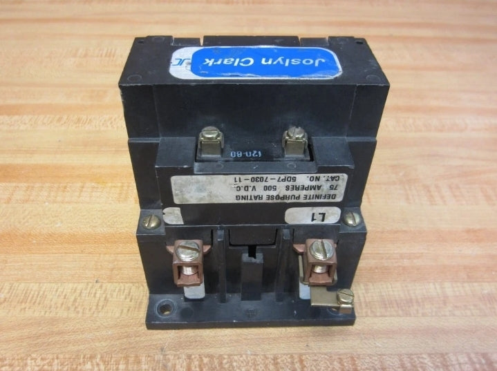 JOSLYN CLARK WARD LEONARD 5DP7703011 CONTACTOR 5DP7-7030-11