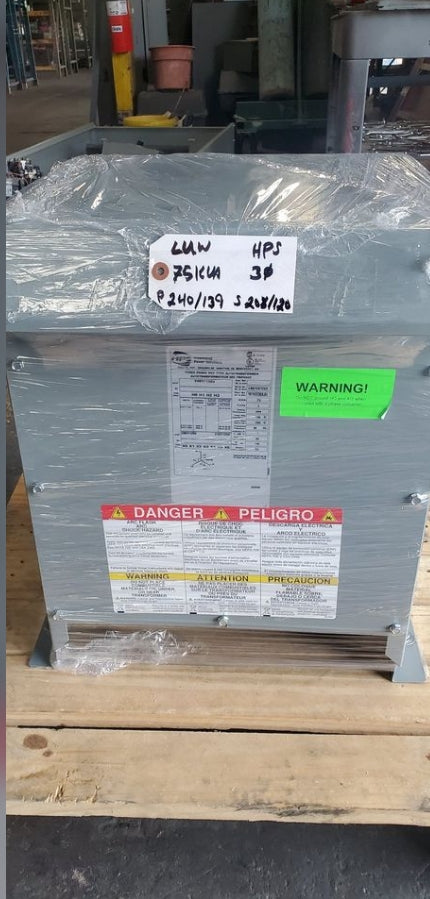 75 kVA 240/139 Volt Primary to 208/120 Volt Secondary 3 Phase Transformer