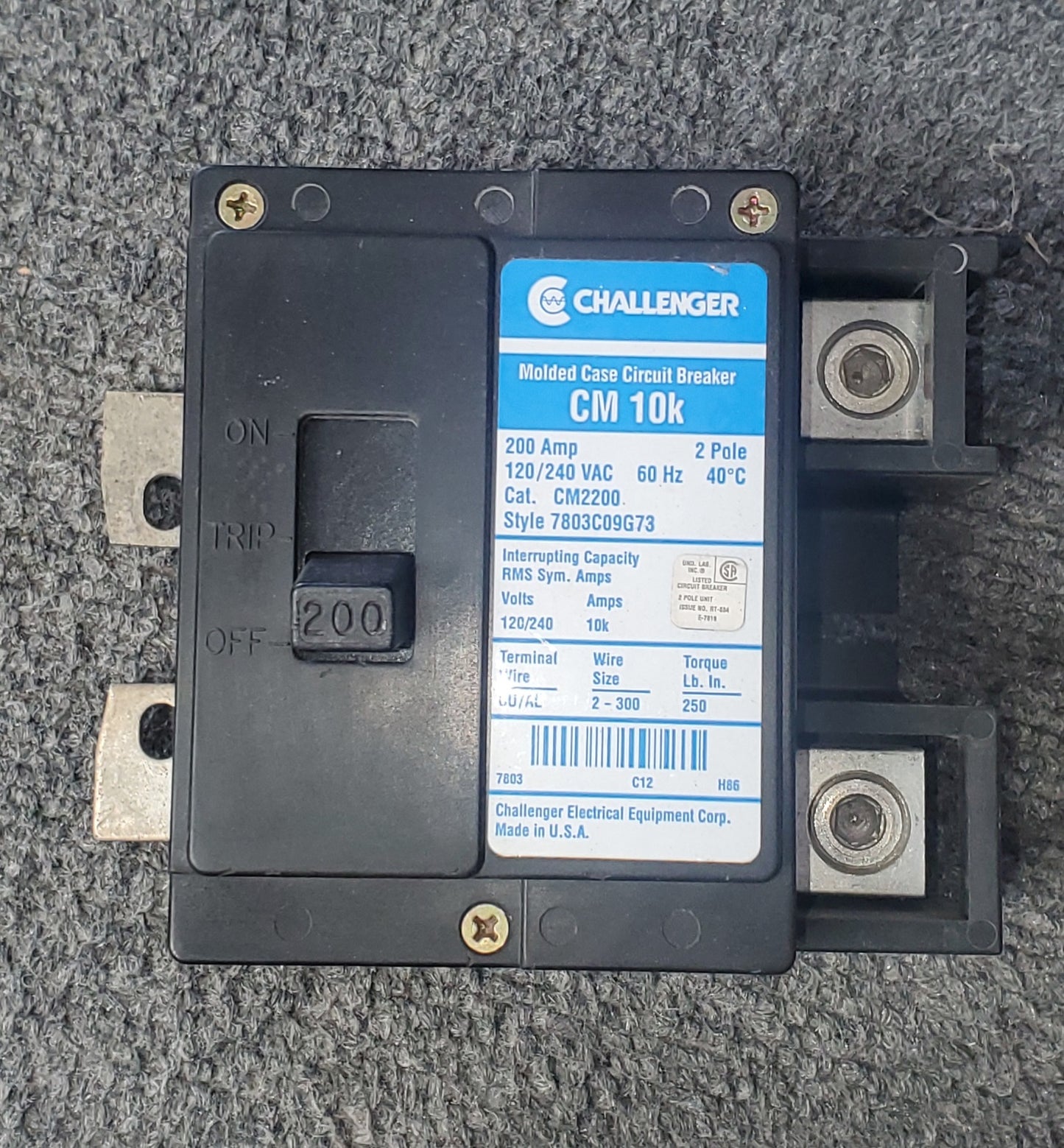 Challenger 200 Amp 240v 2 Pole CM2200 Breaker CM220