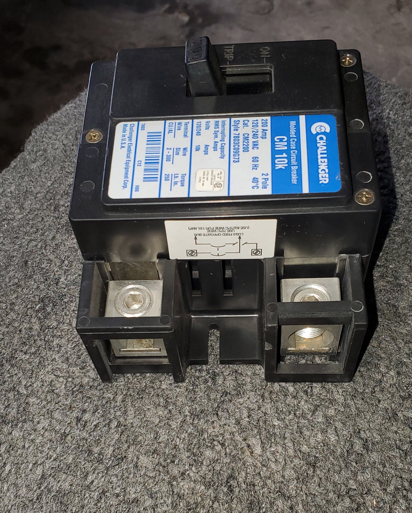 Challenger 200 Amp 240v 2 Pole CM2200 Breaker CM220