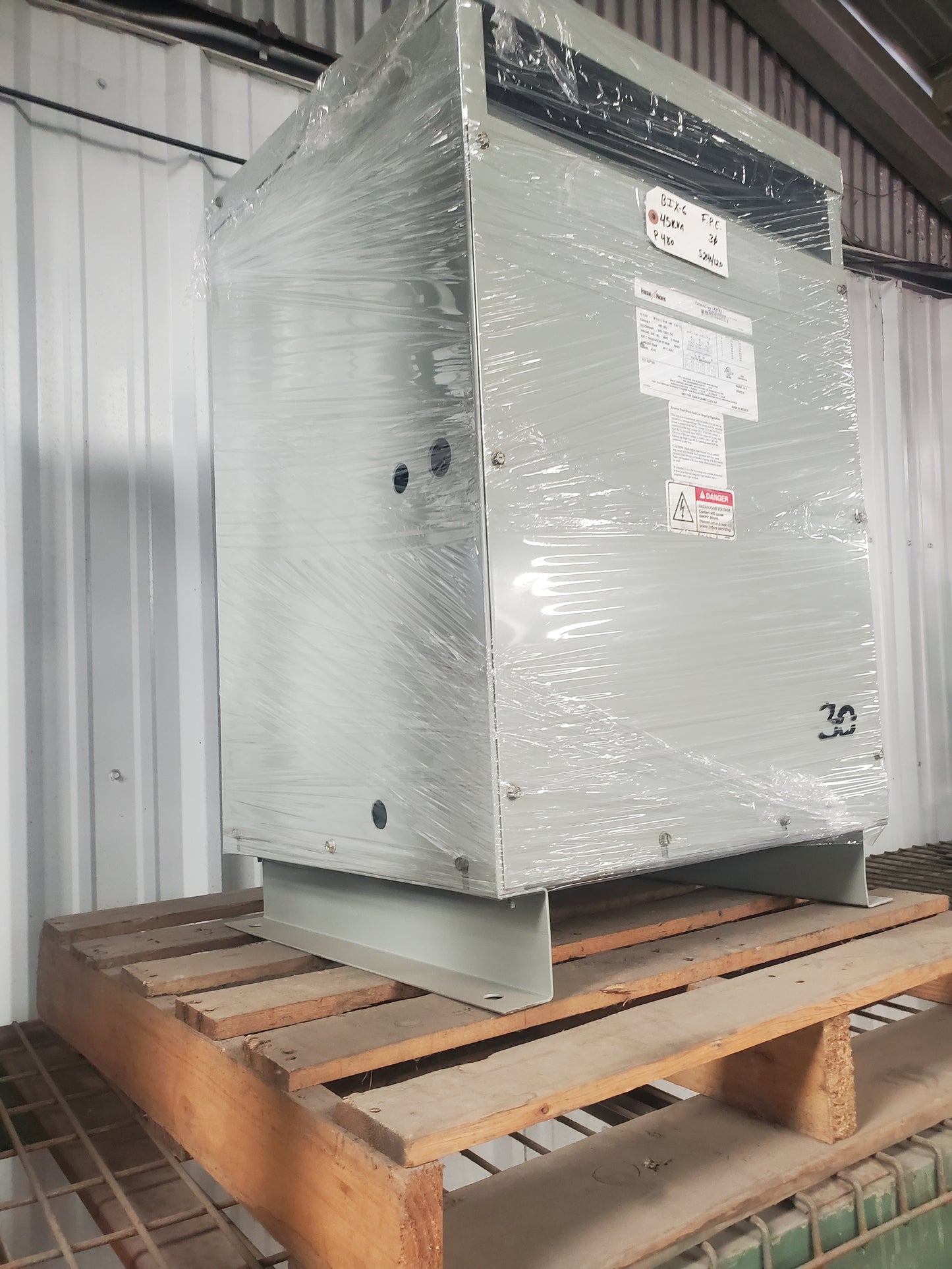 45 KVA 480V PRIMARY 240/120V SECONDARY 3 PHASE F.P.E. TRANSFORMER