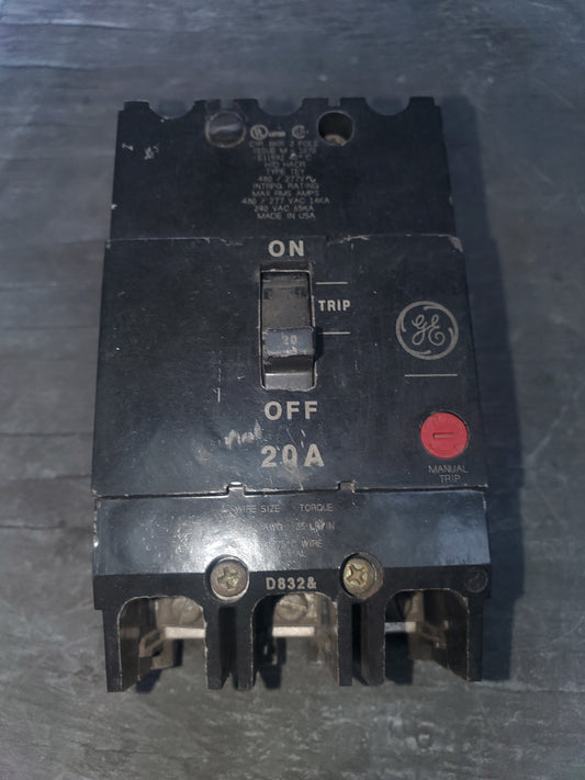 TEY320 3 POLE 20 AMP GE BREAKER