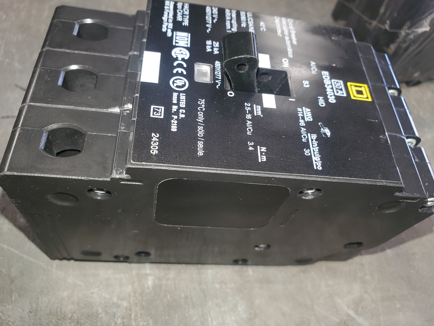 Square D EDB34030 Circuit Breaker (USED)