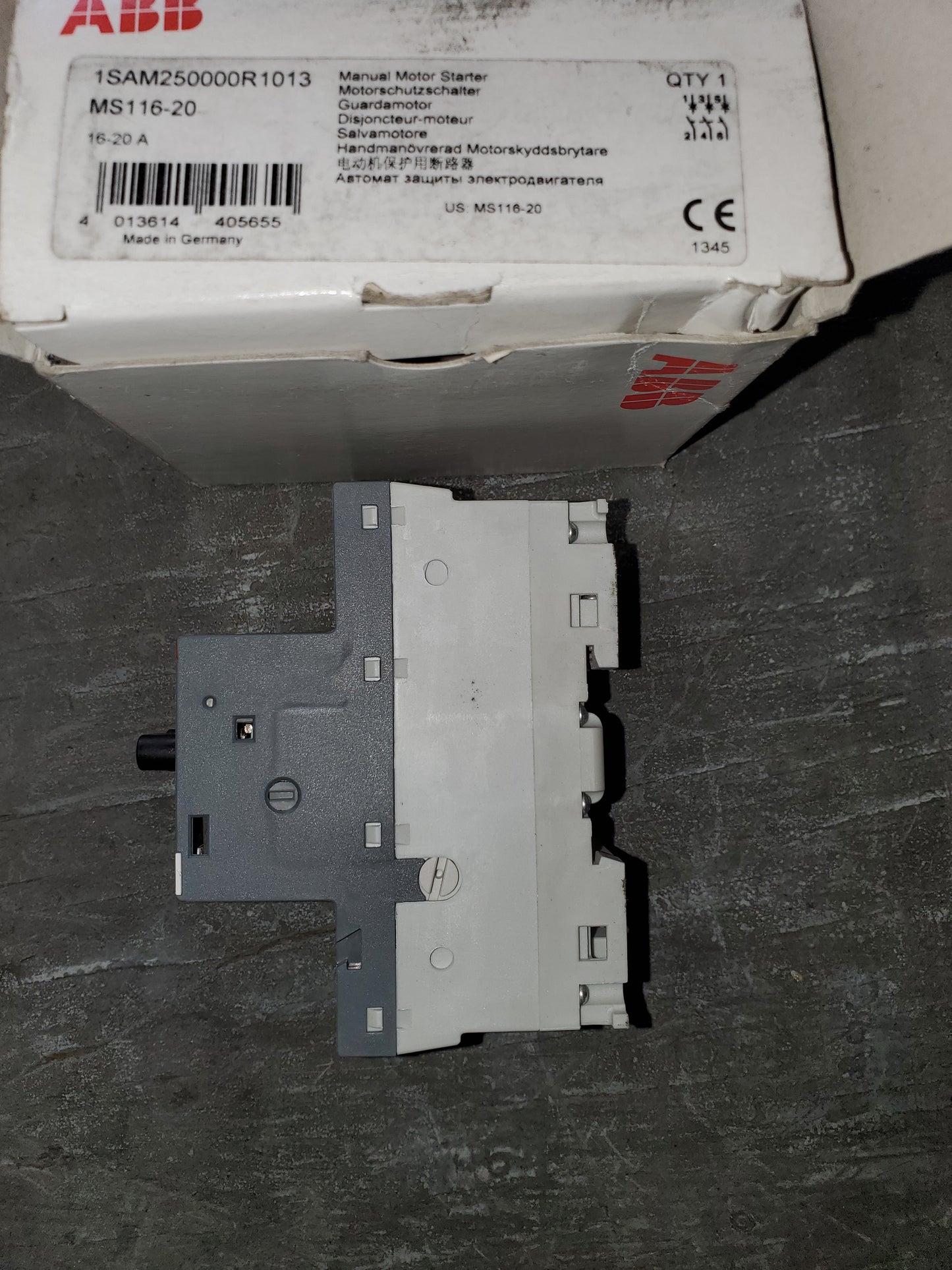1SAM250000R1013 ABB MS116-20 Manual Motor Starter QTY 13