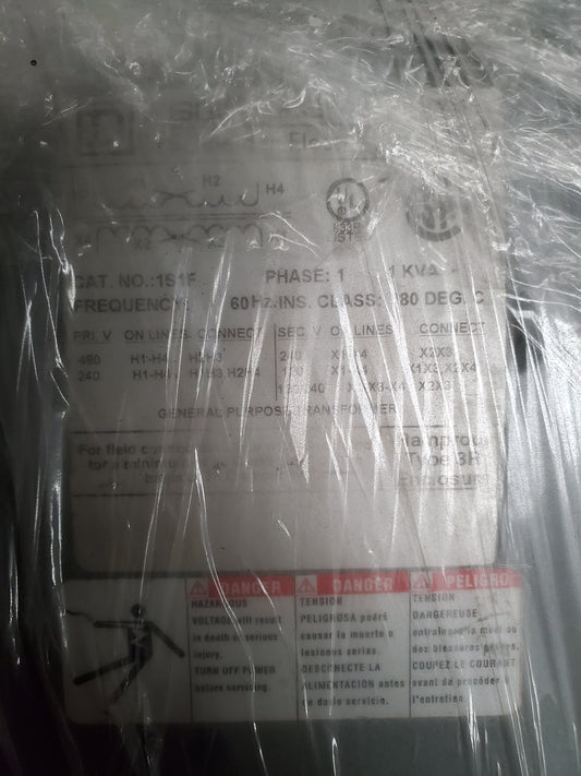 Square D 1S1F Transformer, 1 Phase, 1KVA