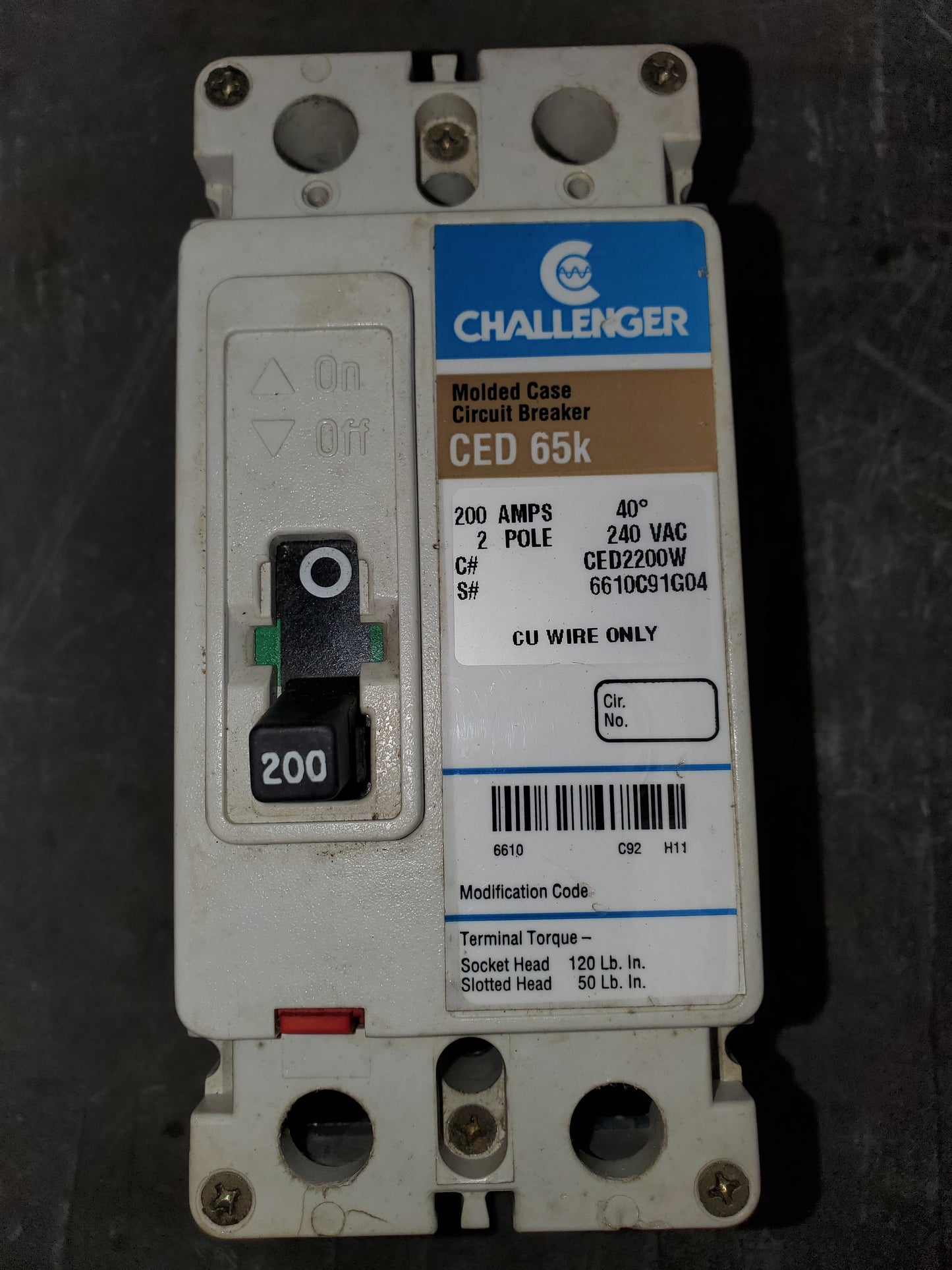 Challenger CED2200 Circuit Breaker 200 Amp 240v 2-Pole