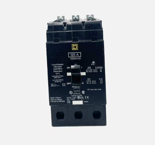 Square D - EDB34125 - Molded Case Circuit Breaker - 125A, 3-Phases, 480V