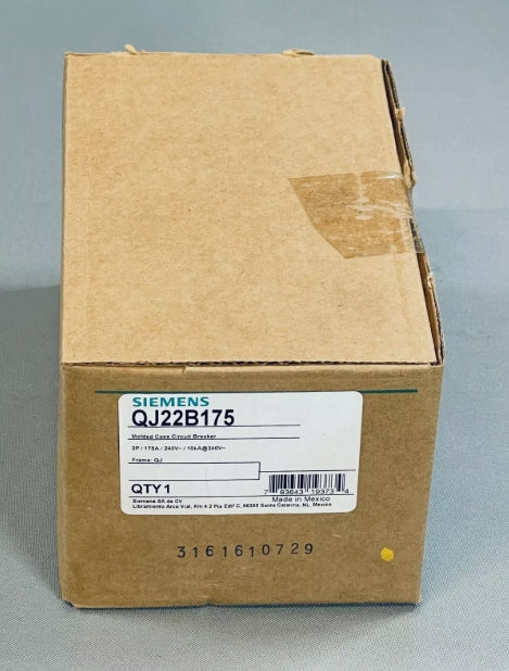 Siemens QJ22B175 Molded Case Circuit Breaker 175A 2-Pole 240V