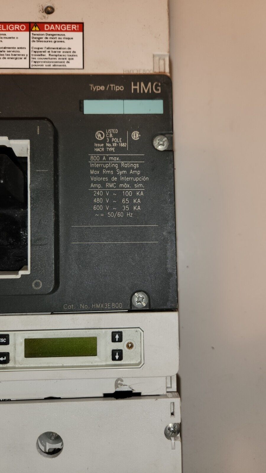 Siemens HMX3E800 800 Amp Circuit Breaker HMG Type Frame MG