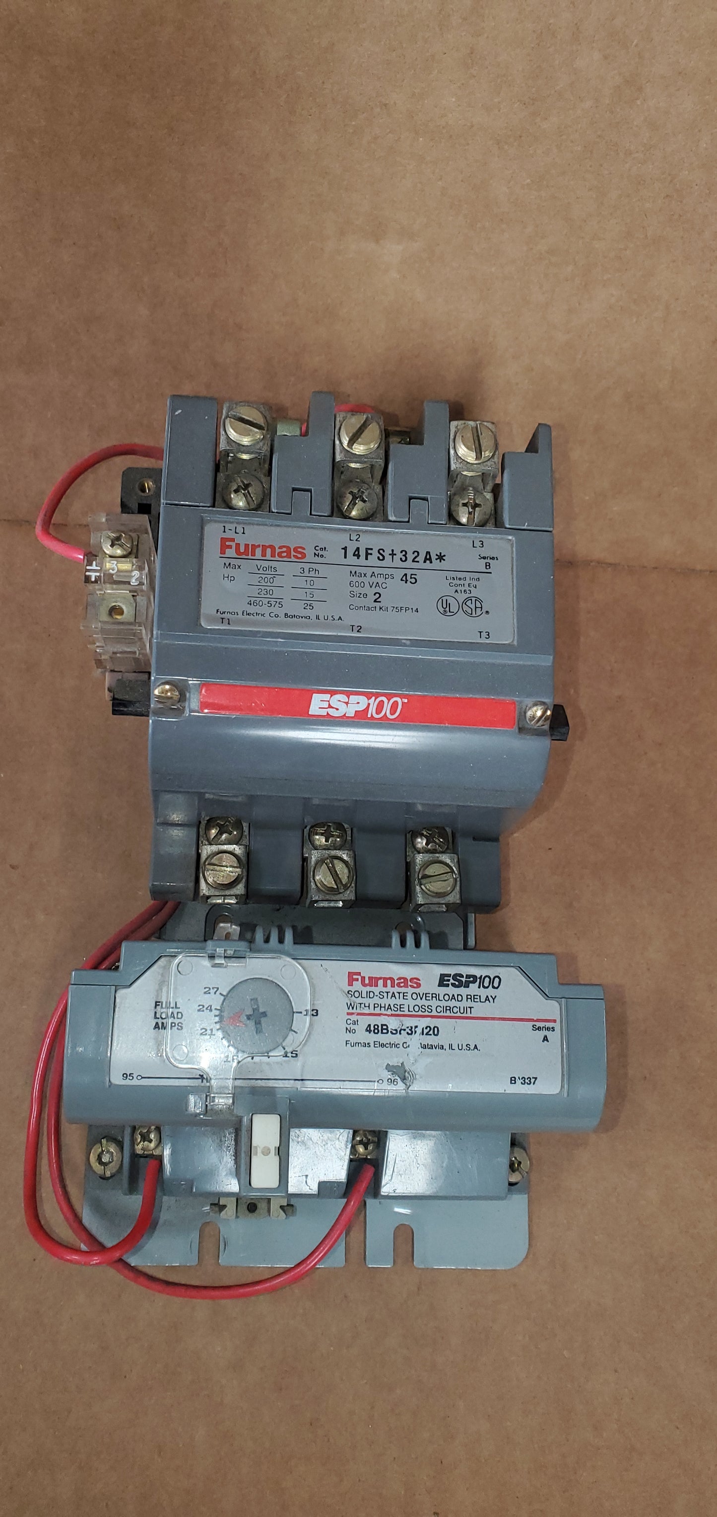 FURNAS NEMA Magnetic Motor Starter: 13 to 52A, No Enclosure, 1NO, 15 hp HP @ 3 Phase WITH A 600 VOLT COIL