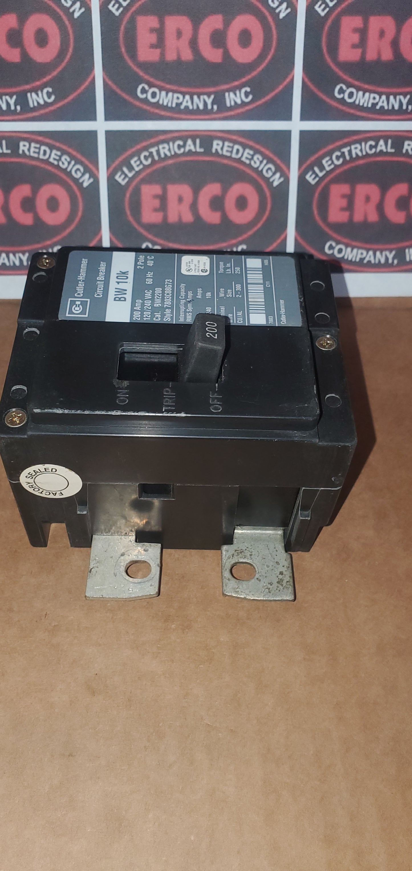 BW2200 200 Amp 2 Pole 240 Volt Cutler Hammer Molded Case Circuit Breaker