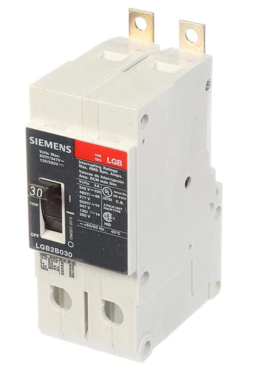 LGB2B030B Siemens LGB 30 amp 65kA @ 480/277V 2P Bolt on Circuit Breaker